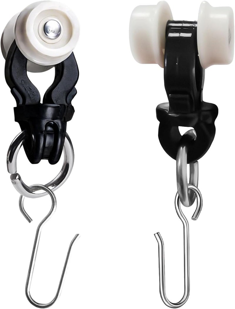 MLOQI 48 Pack Curtain Tracks Runners with Hooks (Black) - Image 1